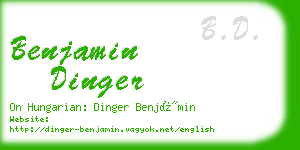 benjamin dinger business card